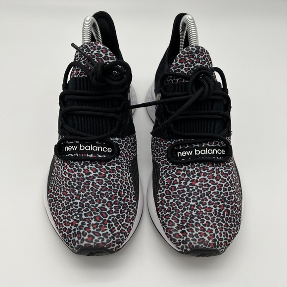 New Balance Fresh Foam Roav Womens 7 Black Leopard Print Running Shoes WROAVBV - Picture 2 of 10